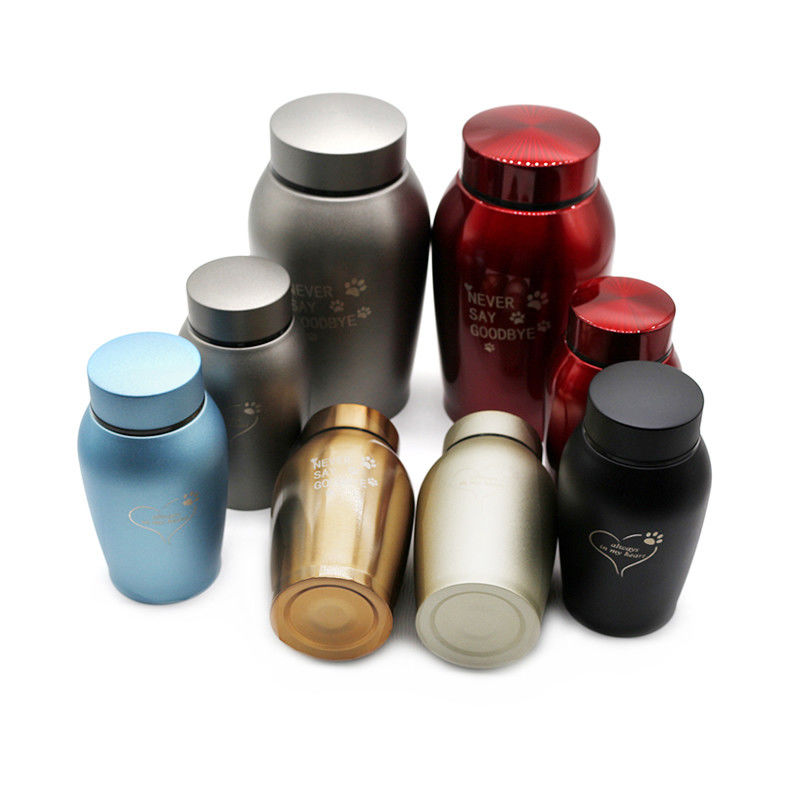 Partie d'usinage CNC en aluminium personnalisée Jar commémoratif Chien chat fournitures funéraires Urne pour animaux de compagnie en acier inoxydable scellée