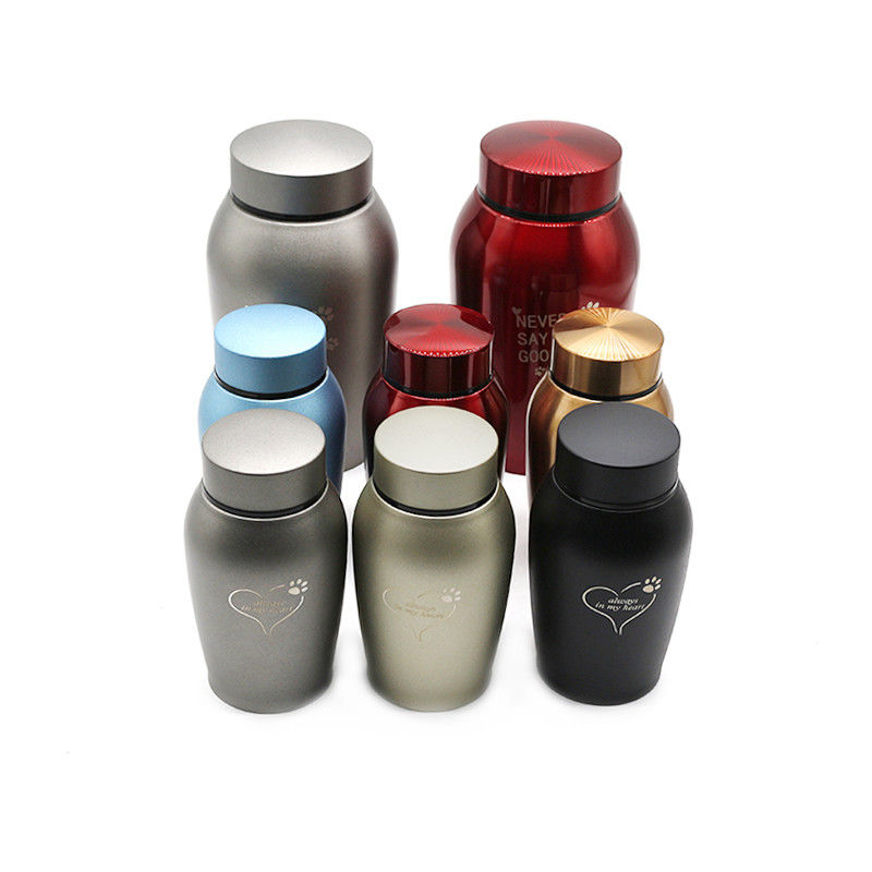 Partie d'usinage CNC en aluminium personnalisée Jar commémoratif Chien chat fournitures funéraires Urne pour animaux de compagnie en acier inoxydable scellée