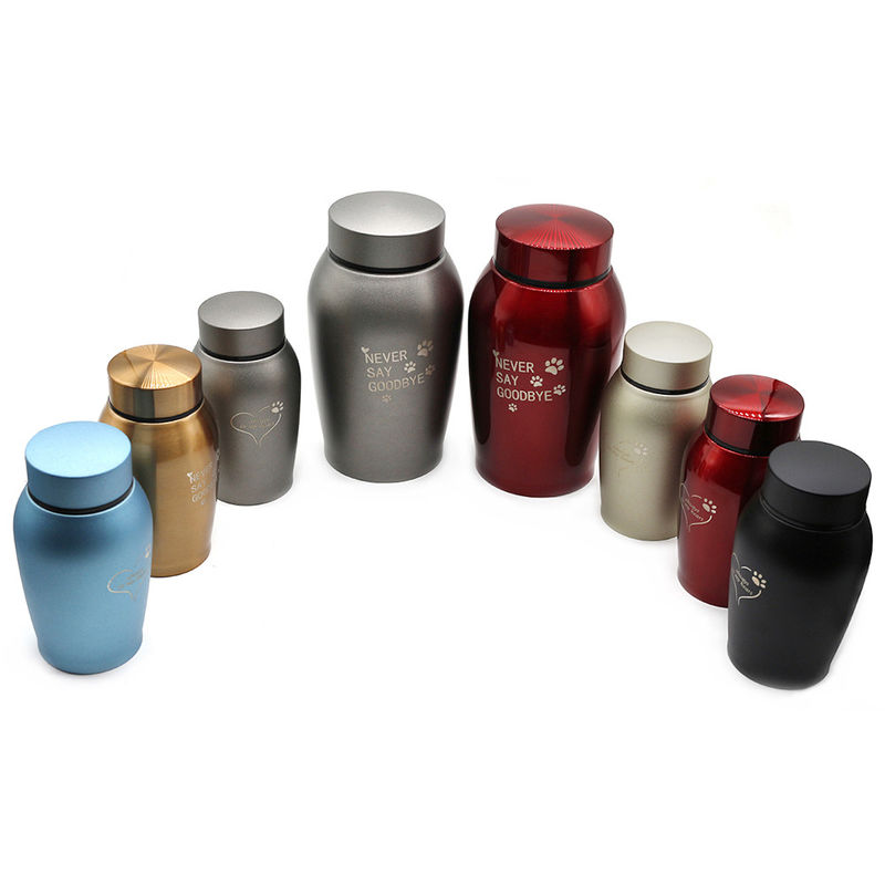 Partie d'usinage CNC en aluminium personnalisée Jar commémoratif Chien chat fournitures funéraires Urne pour animaux de compagnie en acier inoxydable scellée
